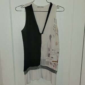 Zara Black and White Women's Top SZ M